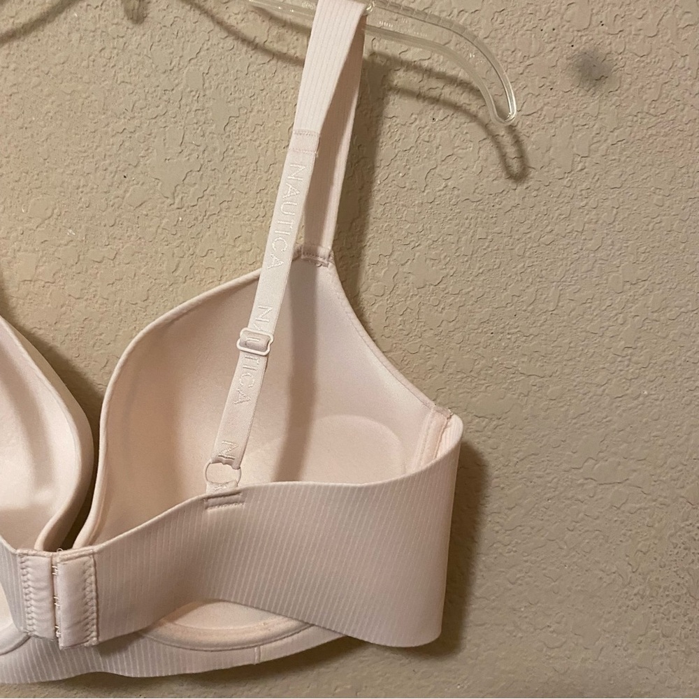 Nautica Intimates Ivory Cream Supportive Underwire Stripe Bra Plus Size 42d View 6